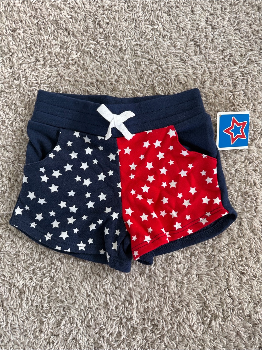 NWT: Patriotic Star Print Girls' Shorts